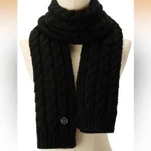 Michael Kors Black Cable Knit Scarf